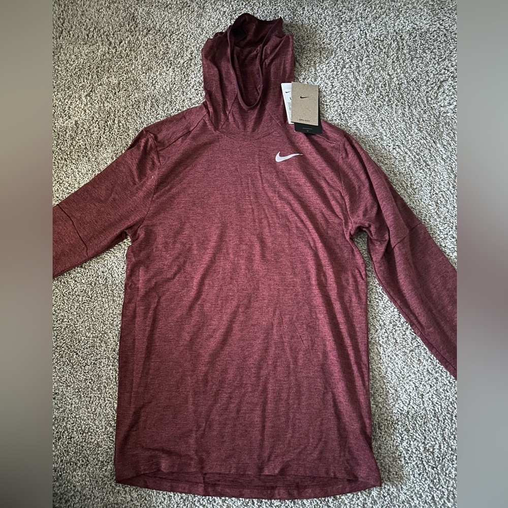 Burgundy Nike Dri-Fit hoodie